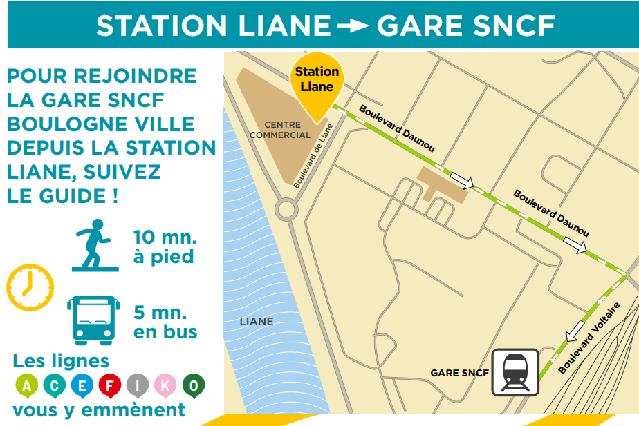 La station Liane a 10 min à pied de la gare SNCF