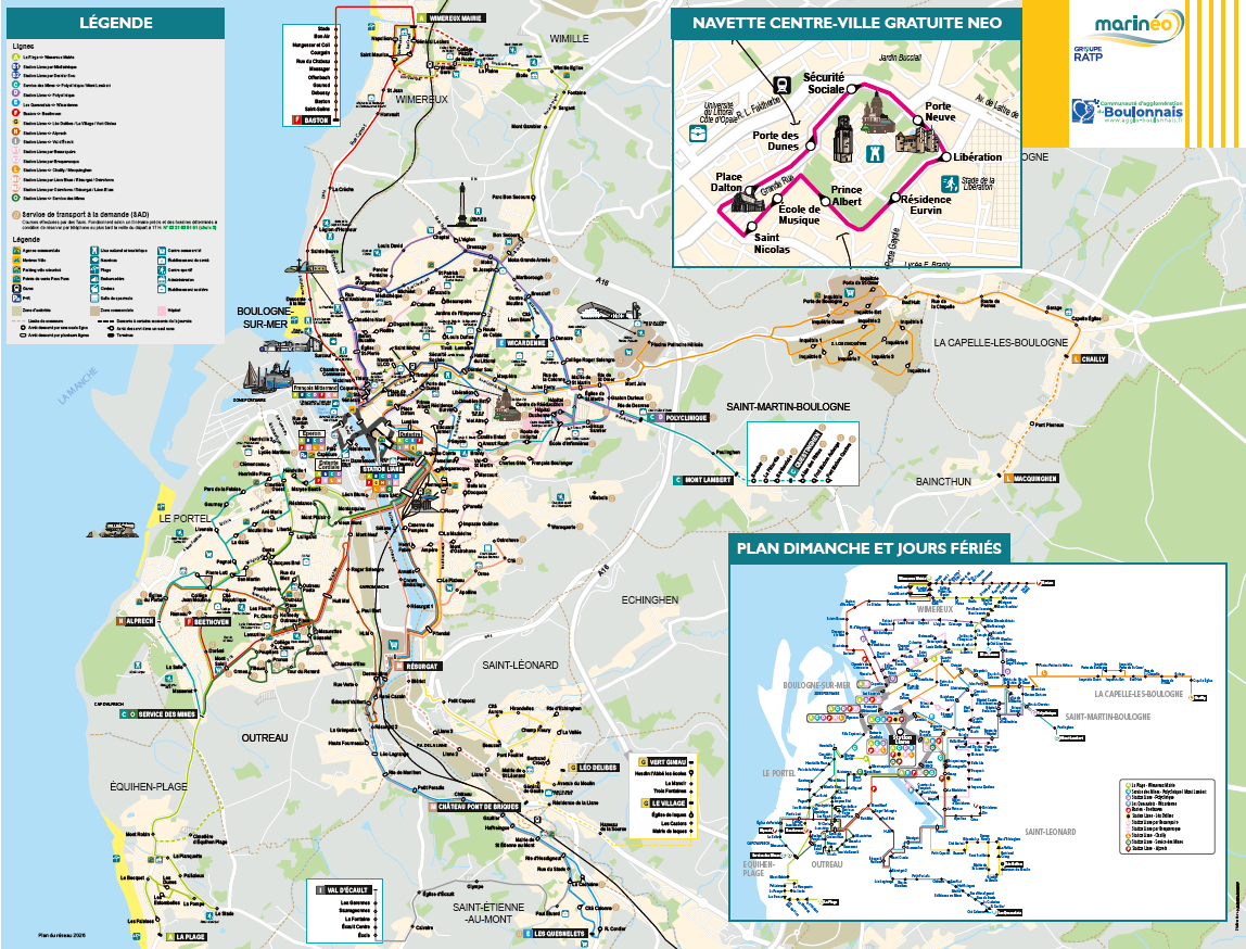 Plan du réseau Marinéo 2026-2027