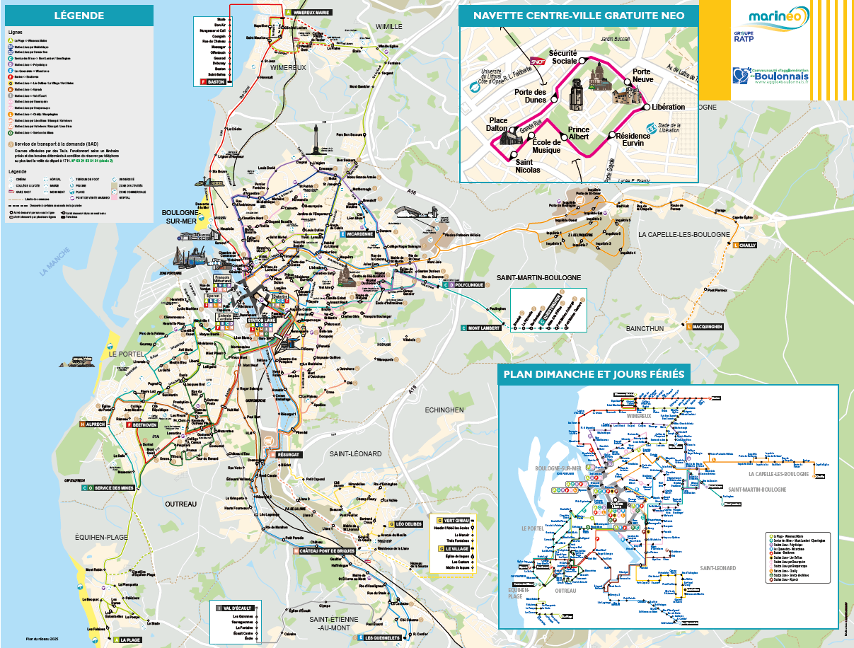 Plan du réseau Marinéo