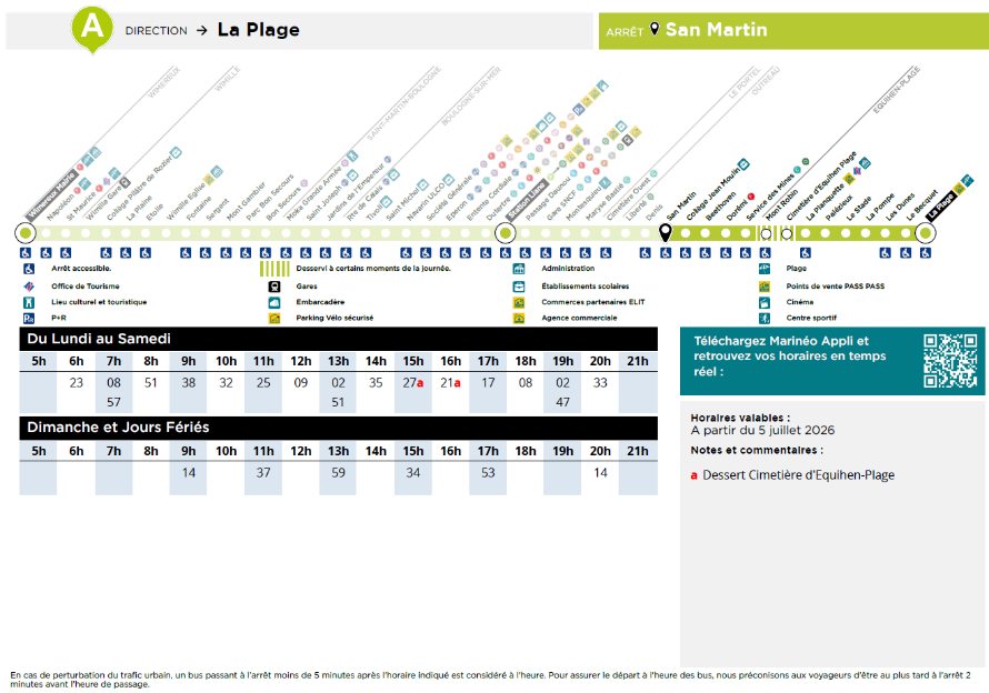 horaires aux arrêts