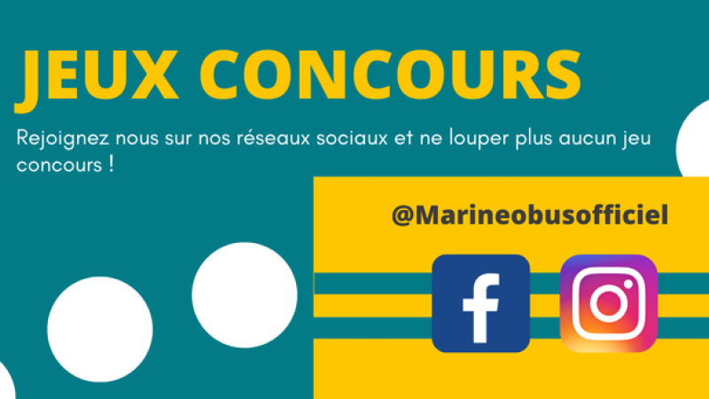 Jeux concours, rejoignez nous sur nos réseaux sociaux facebook et Instagram