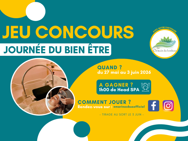 jeu concours "journée du bien être" avec le ch'main du bonheur