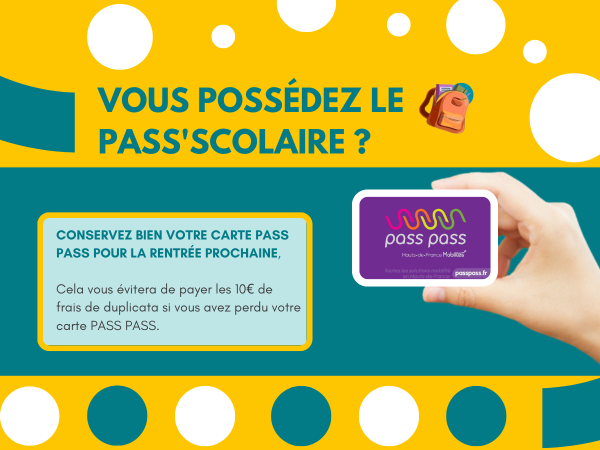 Conservez votre carte PASS PASS